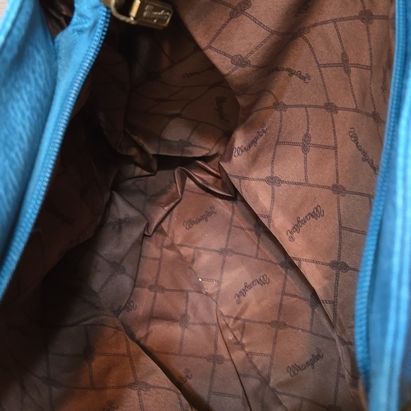 Wrangler Vegan Leather Western Purse Satchel Turquoise Bag - Picture 6 of 11